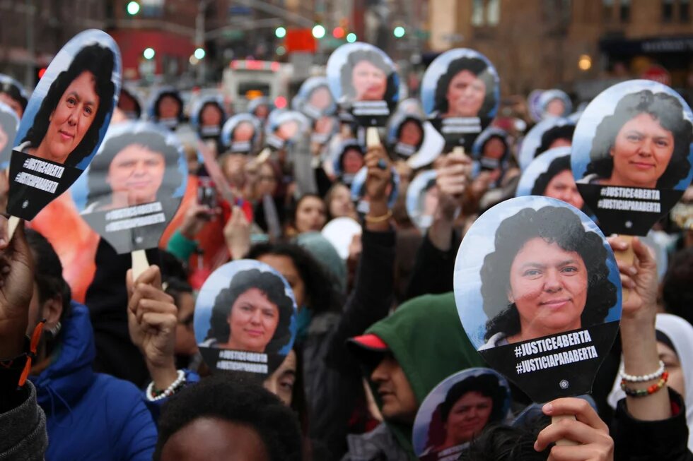 Berta Caceres rally, Honduran Mission, NYC, March 17, 2016
